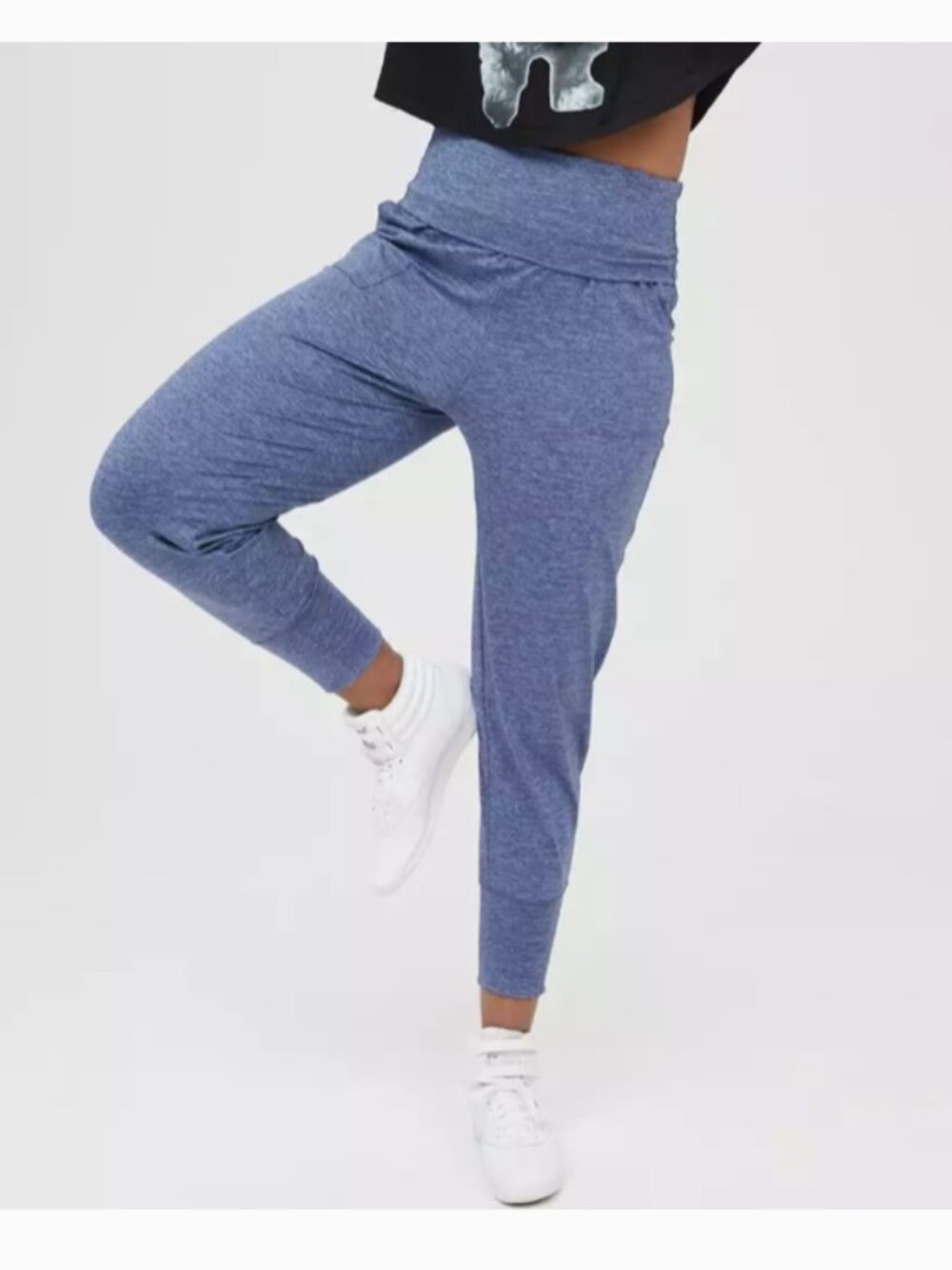 Aerie Offline Heathered Blue Jogger Medium M Track Pant Sweatpants PJ Casual